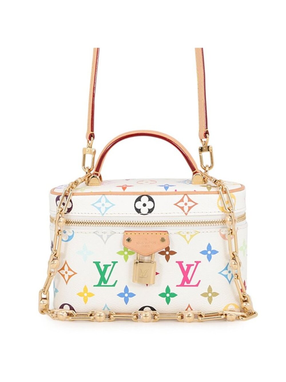 Louis Vuitton Handbag Monogram Multicolor LV Takashi Murakami Vanity Chain